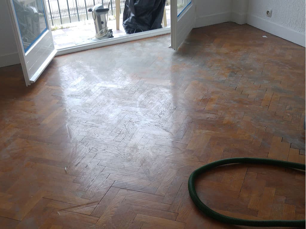 Ponçage parquet avant